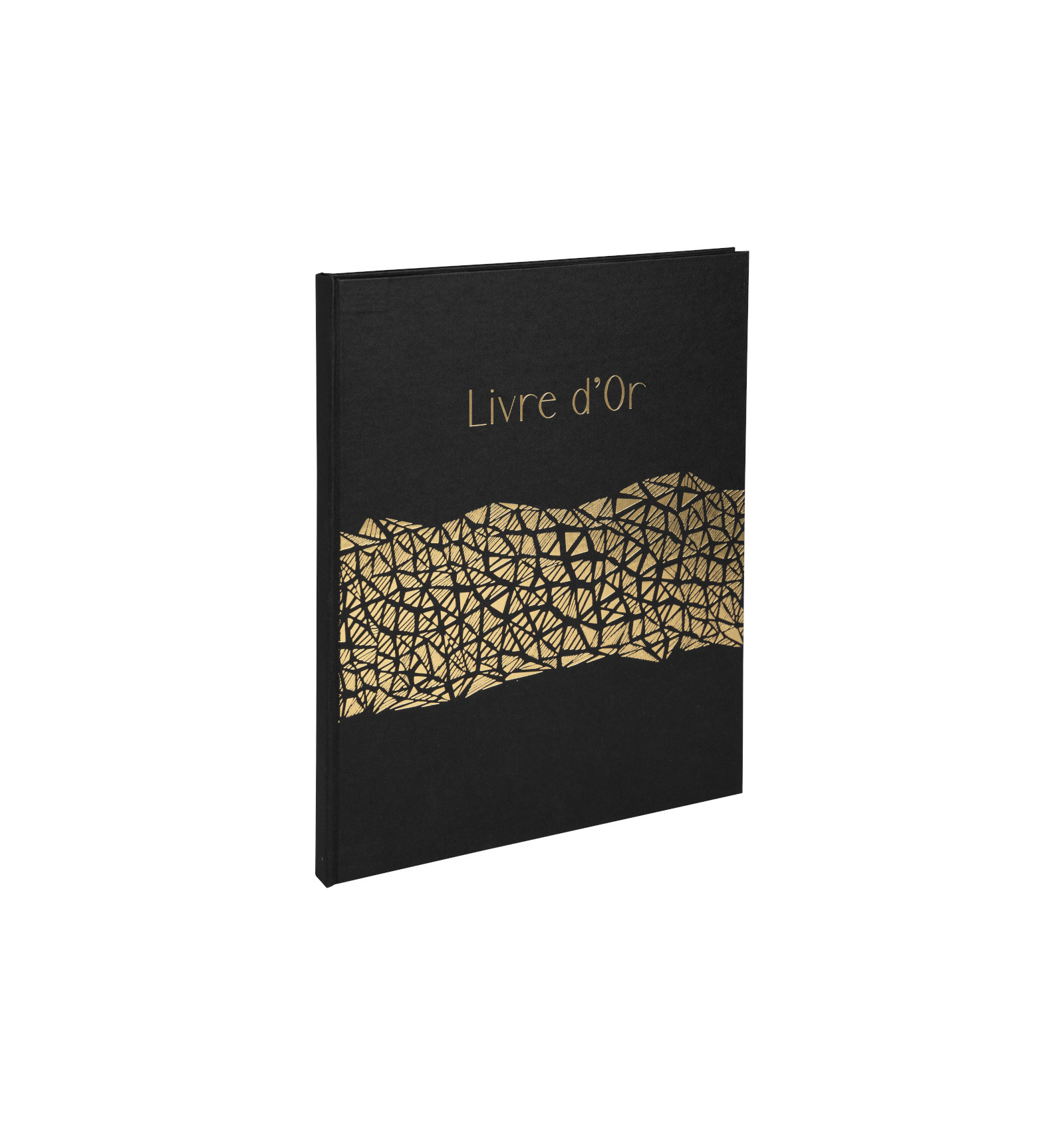 Livre d'Or noir avec tranche des feuilles dorées (OR). Modèle Précieux