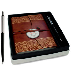 Carnet de note - Journal de bord voyage A5 - couverture en liège  personnalisé + stylo